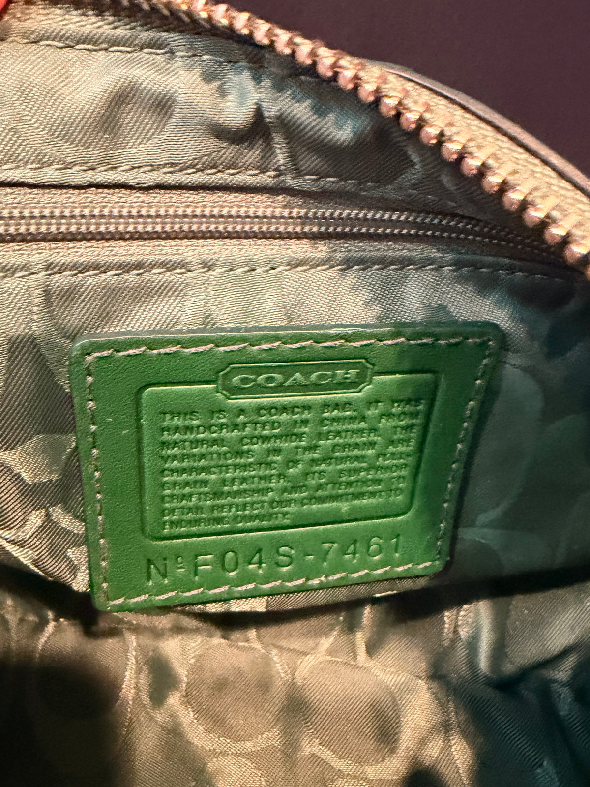 COACH 2004 Kelly Green Hamptons Soho Leather Demi Baguette *Rare