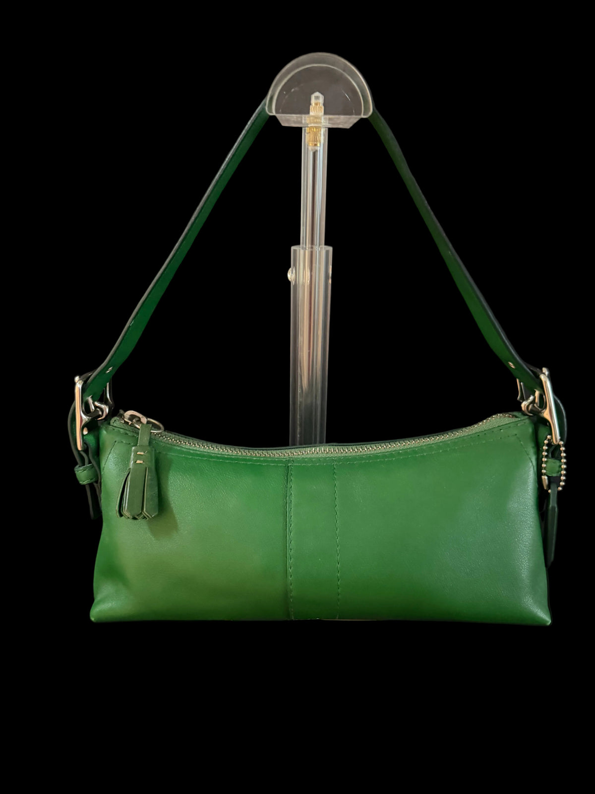 COACH 2004 Kelly Green Hamptons Soho Leather Demi Baguette *Rare